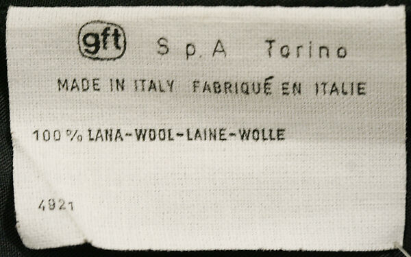 Ensemble, Giorgio Armani (Italian, founded 1974), wool, alpaca, leather, Italian