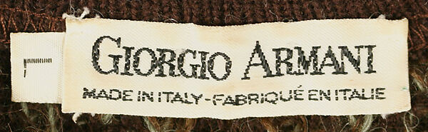 Ensemble, Giorgio Armani (Italian, founded 1974), wool, alpaca, leather, Italian