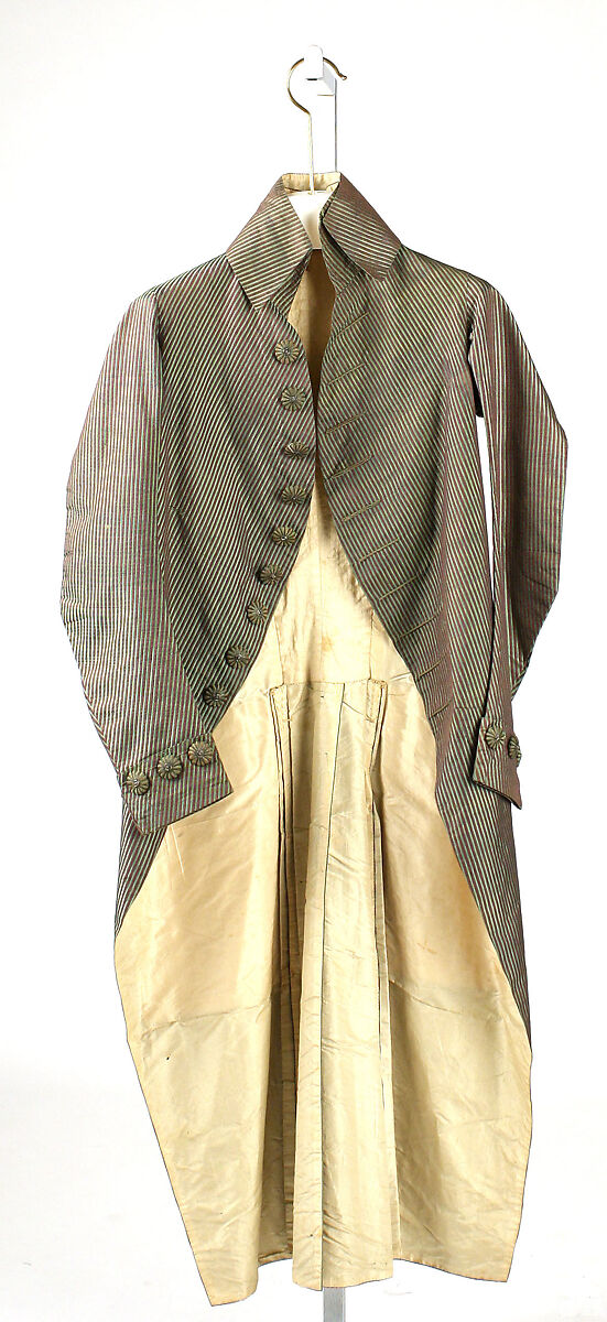 Coat, silk, cotton, linen, probably French 