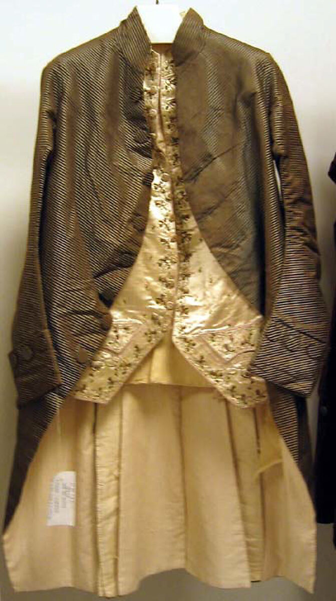 Suit, silk, probably French