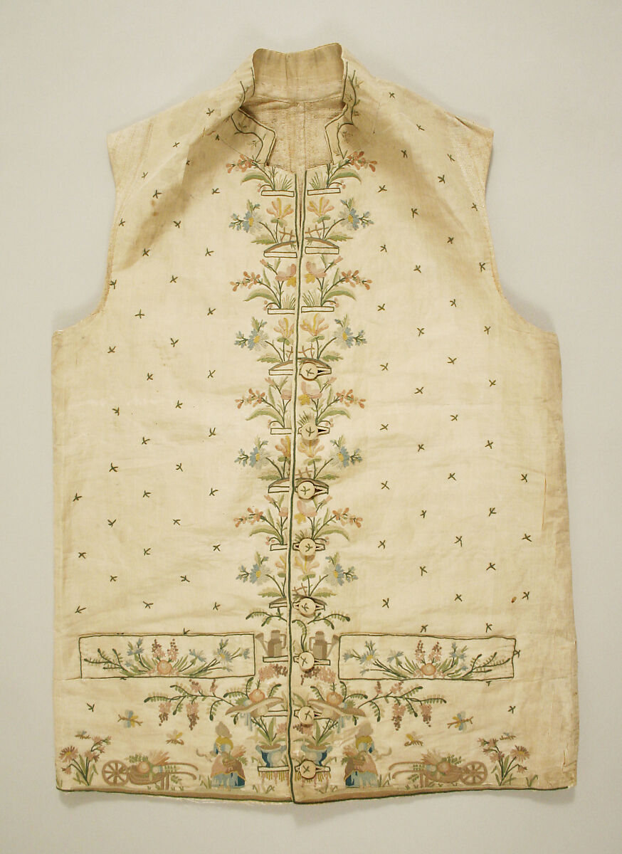 Waistcoat, silk, French 