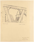 Detail of Franklin Bridge at Wacker Drive (supplementary to night study), Gerald Geerlings  American, Graphite