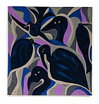 Les oiseaux bleus, éd. 7/8, Ansoumana Diédhiou (Senegalese, 1940–2001), Cotton (warp), wool (weft), and other unidentified fibers, Senegalese