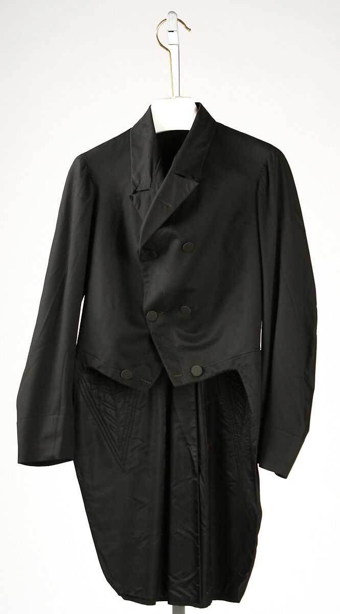 Wedding cutaway coat, wool, American or European 