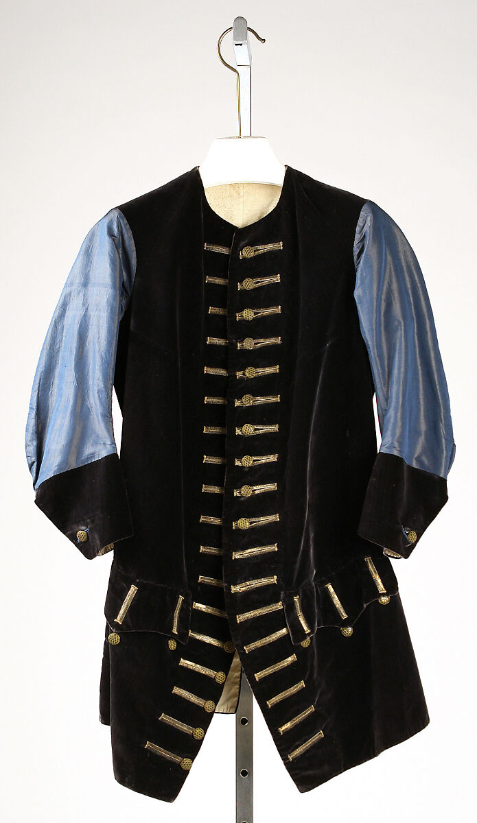Waistcoat, silk, metal, British