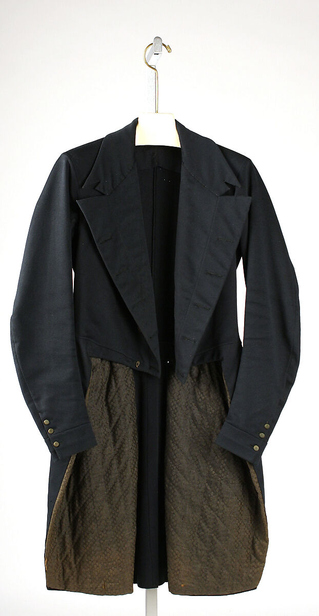 Tail coat, wool, silk, American 