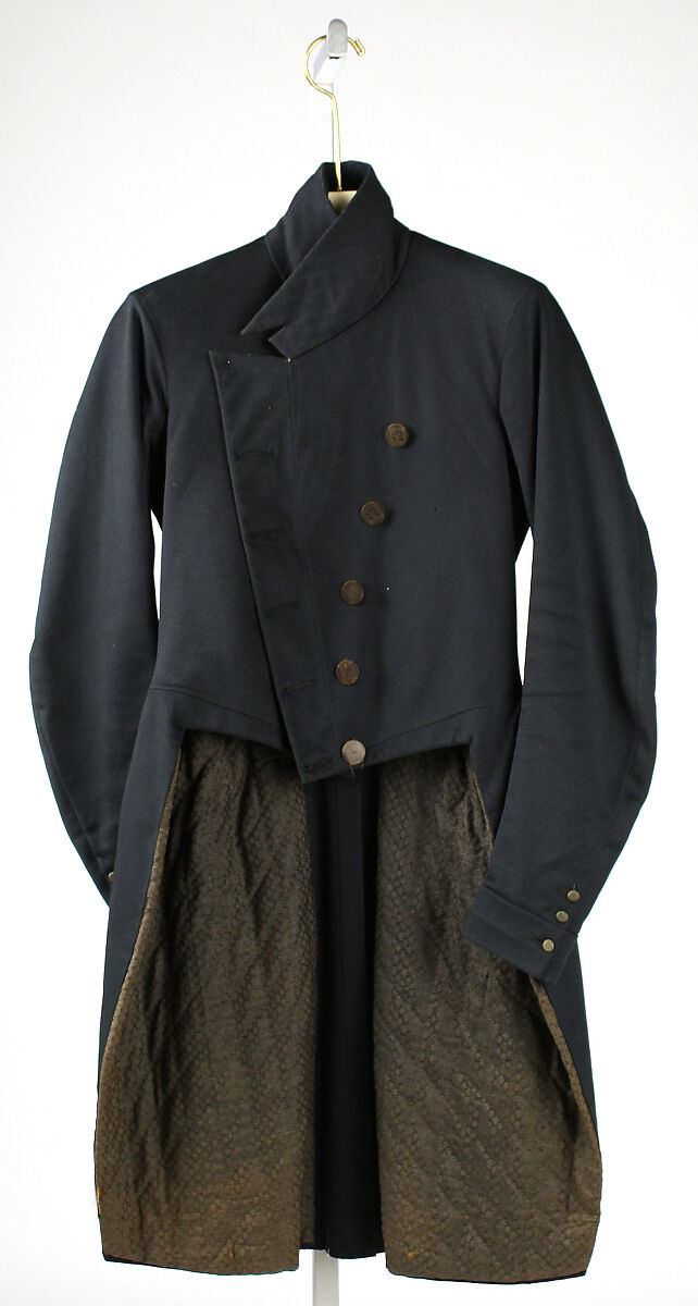 Tail coat, wool, silk, American
