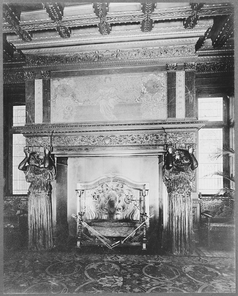 Vanderbilt Mantelpiece, Augustus Saint-Gaudens (American, Dublin 1848–1907 Cornish, New Hampshire), Marble, mosaic, oak, and cast iron, American