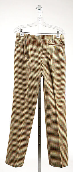 Trousers, Pierre Cardin (French (born Italy), San Biagio di Callalta 1922–2020 Neuilly), (a) wool; (b) leather, French