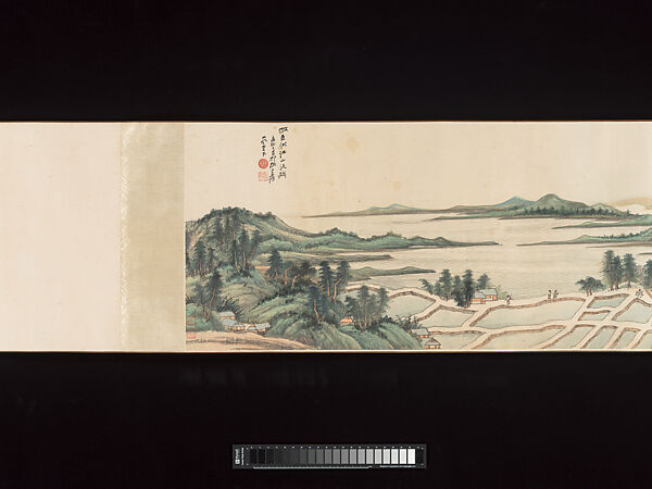 After Juran's Rivers and Mountains, Evening Mood, Chang Dai-chien (Zhang Daqian) (Chinese, 1899–1983), Handscroll; ink and color on paper, China