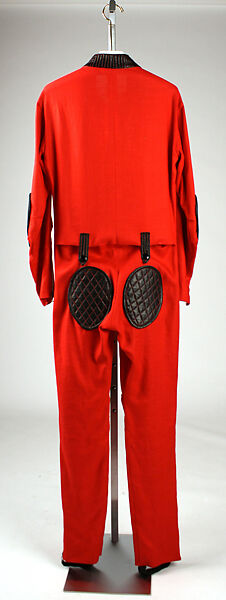 Ski ensemble, Pierre Cardin (French (born Italy), San Biagio di Callalta 1922–2020 Neuilly), (a) linen, plastic (polyurethane); (b, c) leather, French