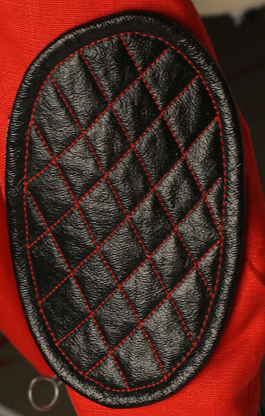 Ski ensemble, Pierre Cardin (French (born Italy), San Biagio di Callalta 1922–2020 Neuilly), (a) linen, plastic (polyurethane); (b, c) leather, French