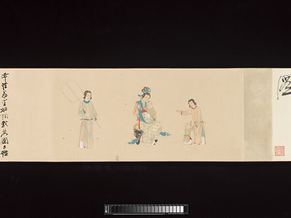 Court Ladies with Children, Chang Dai-chien (Zhang Daqian) (Chinese, 1899–1983), Handscroll; ink and color on paper, China