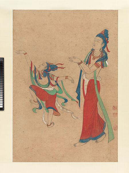 Copy of Dunhuang Cave Mural, Chang Dai-chien (Zhang Daqian)  Chinese, Album leaf; ink and color on paper, China