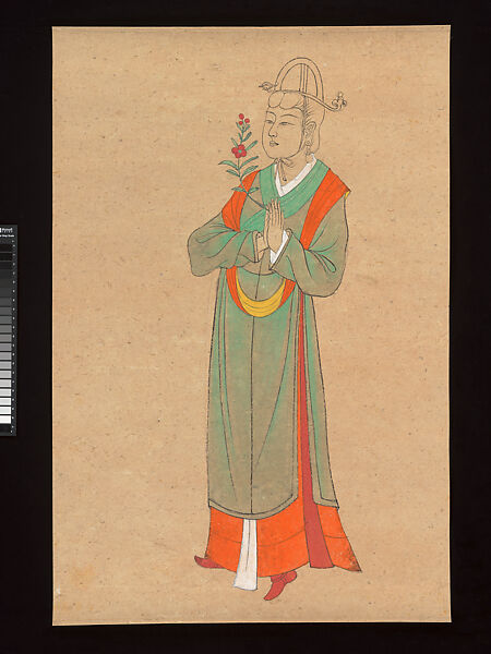 Copy of Dunhuang Cave Mural, Chang Dai-chien (Zhang Daqian)  Chinese, Album leaf; ink and color on paper, China