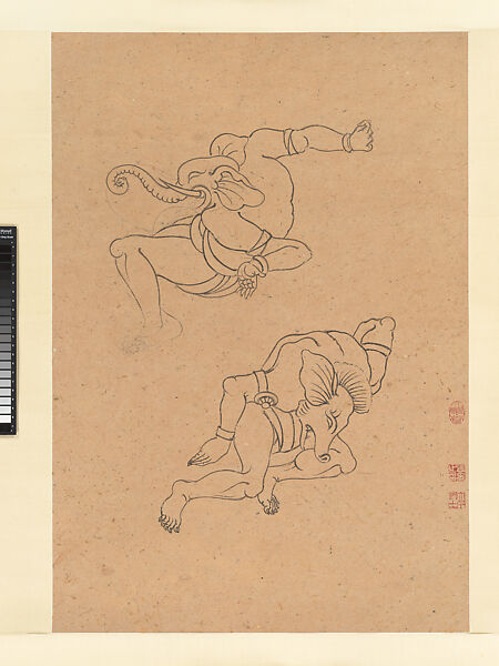 Copy of Dunhuang Cave Mural, Chang Dai-chien (Zhang Daqian)  Chinese, Album leaf; ink on paper, China