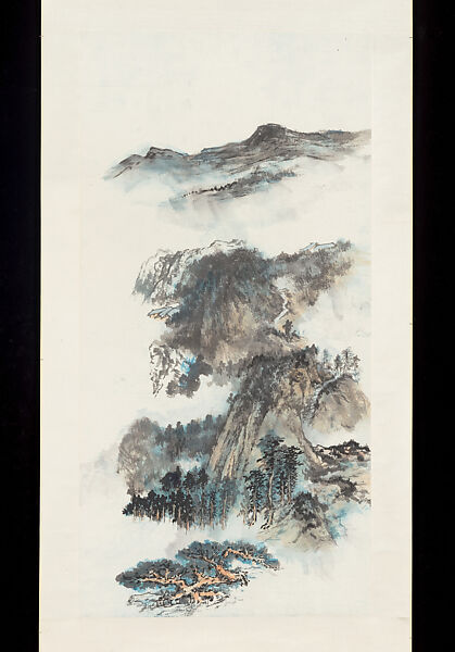 Unfinished landscape, Chang Dai-chien (Zhang Daqian)  Chinese, Hanging scroll; ink and color on paper, USA