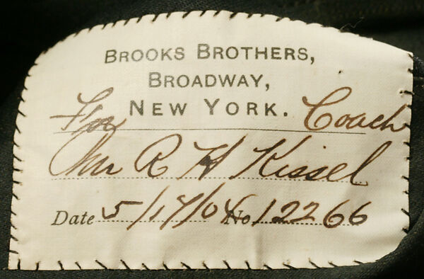 Livery, Brooks Brothers (American, founded 1818), wool, cotton, American