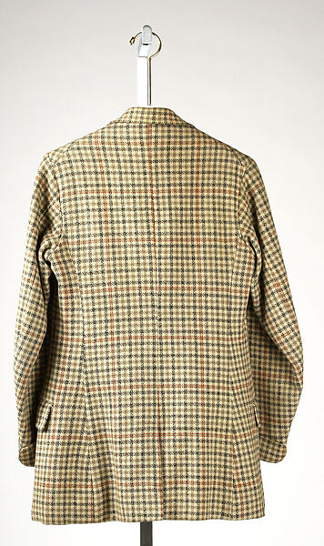 Jacket, wool, plastic (possibly cellulose nitrate), probably British