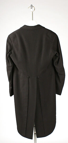 Cutaway coat, wool, silk, British