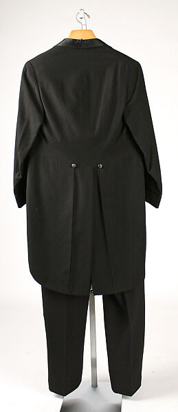 Evening suit, wool, silk, American