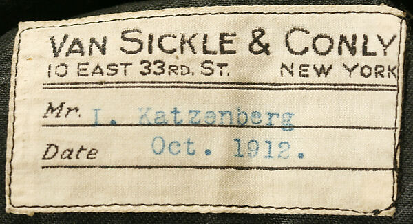 Evening suit, wool, silk, American