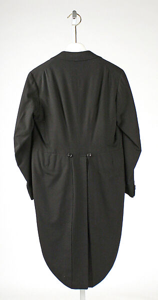 Cutaway coat, wool, silk, British