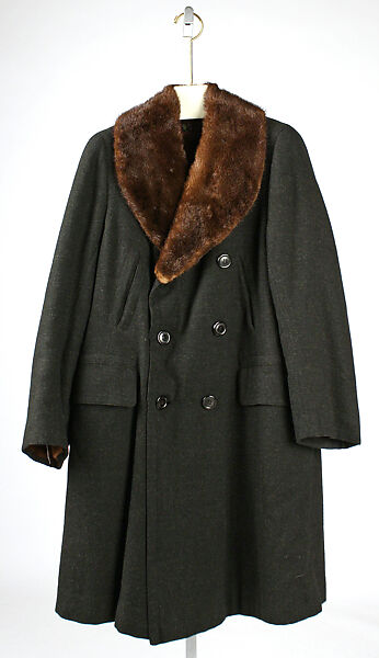 Overcoat, wool, fur, American 