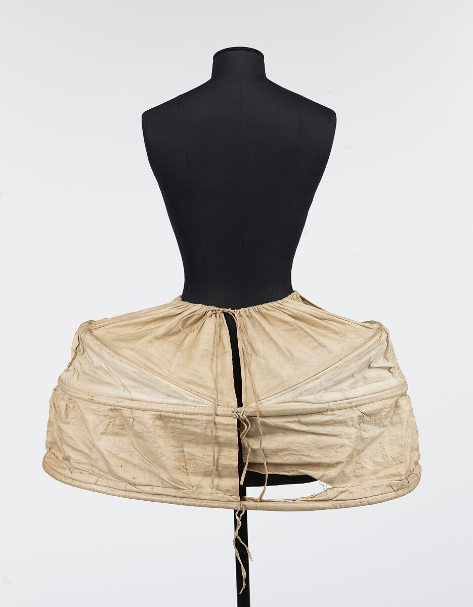 Hoop petticoat, linen, cane, British