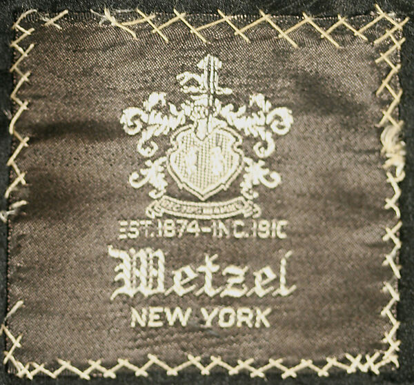 Tuxedo, Wetzel (American, founded 1874), wool, silk, American