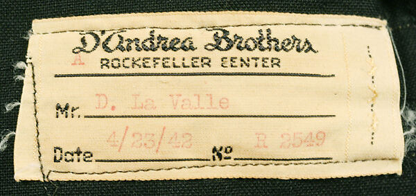 Evening suit, wool, silk, American