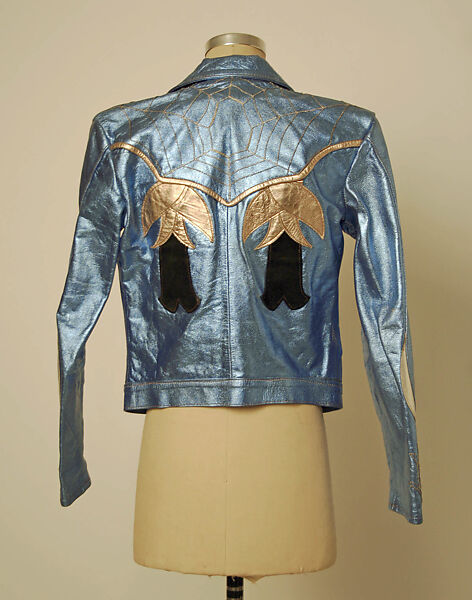 Jacket, leather, plastic (cellulose nitrate, acrylic), cotton, metal, wood, American