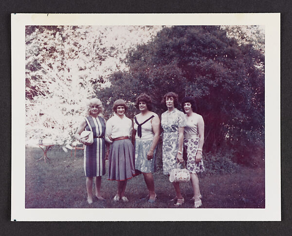 [Ann, Daphne, Susanna, and two friends outside, Casa Susanna, Hunter, NY]
, Andrea Susan  American, Chromogenic print