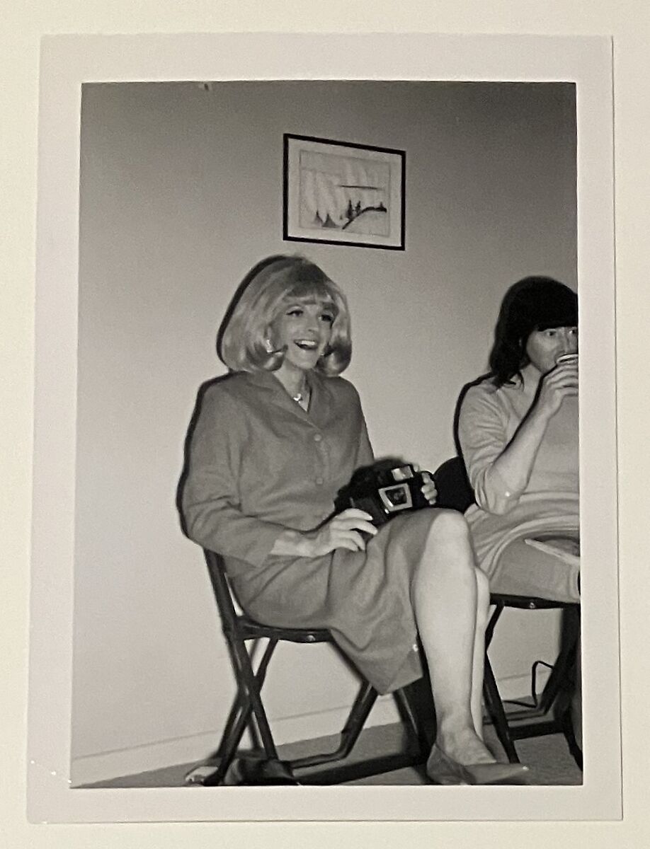 [Crystal sitting with camera], Unknown, Gelatin silver print