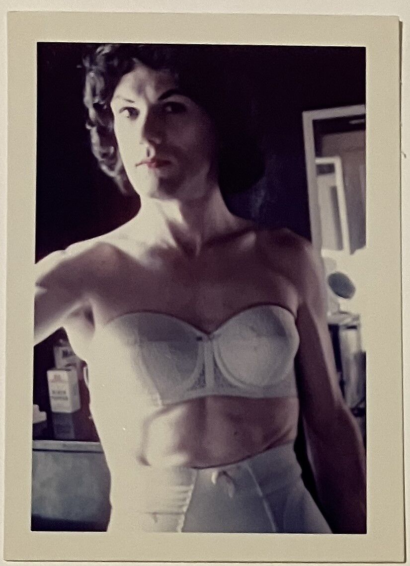 [Pegie – closeup in white bra and girdle], Unknown, Chromogenic print