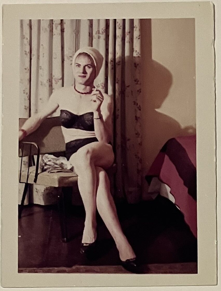[Pegie – sitting in black lingerie and red necklace], Unknown, Chromogenic print