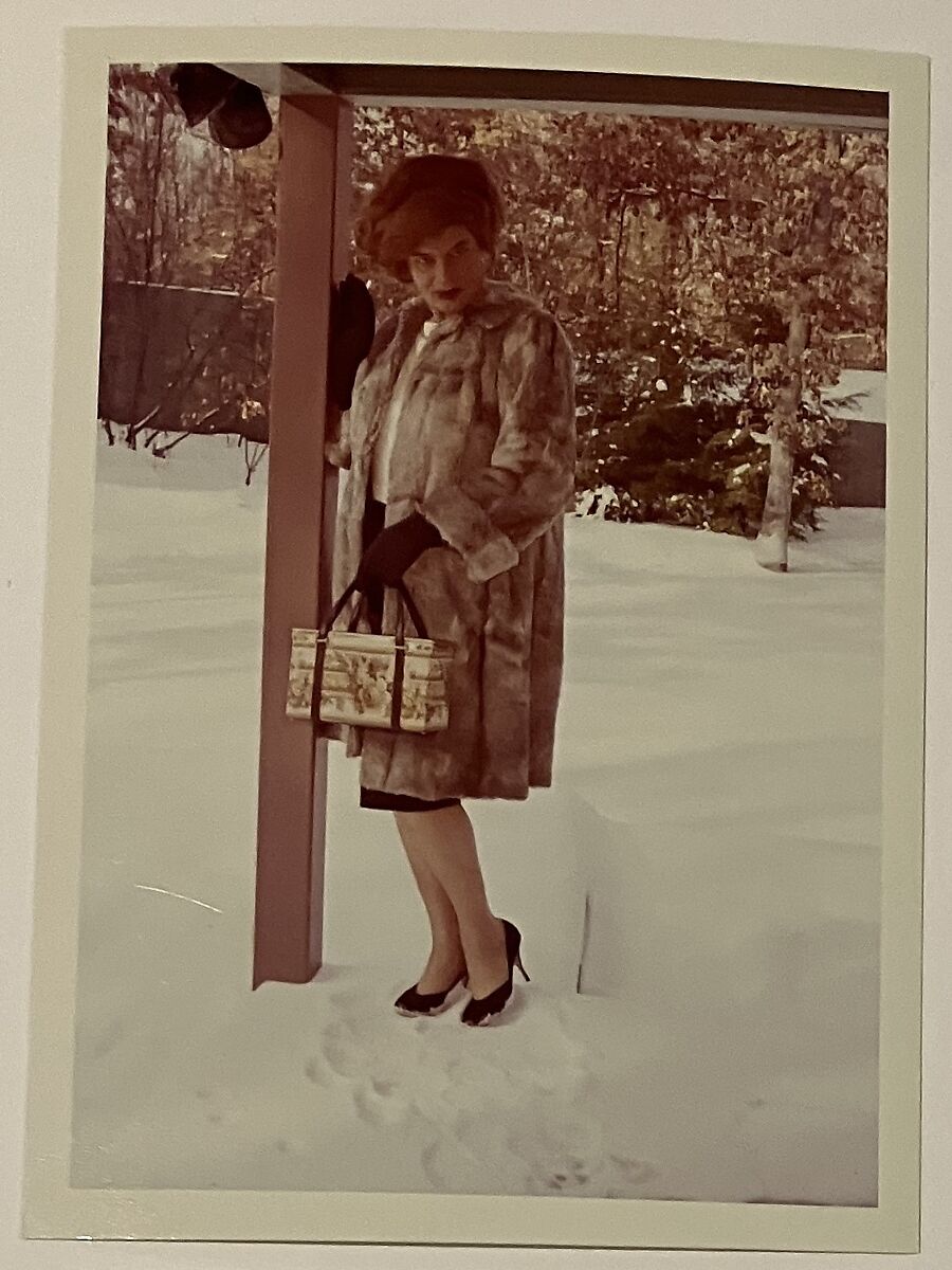 [Gloria in fur coat outside], Unknown, Chromogenic print