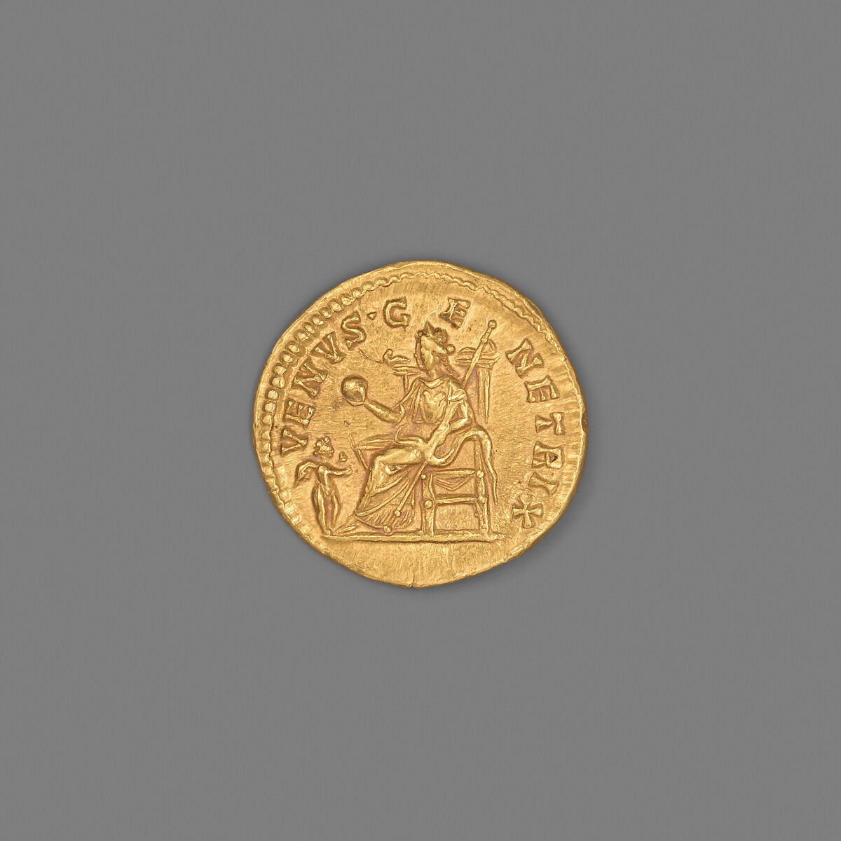 Gold aureus of Septimius Severus with bust of Julia Domna, Gold, Roman