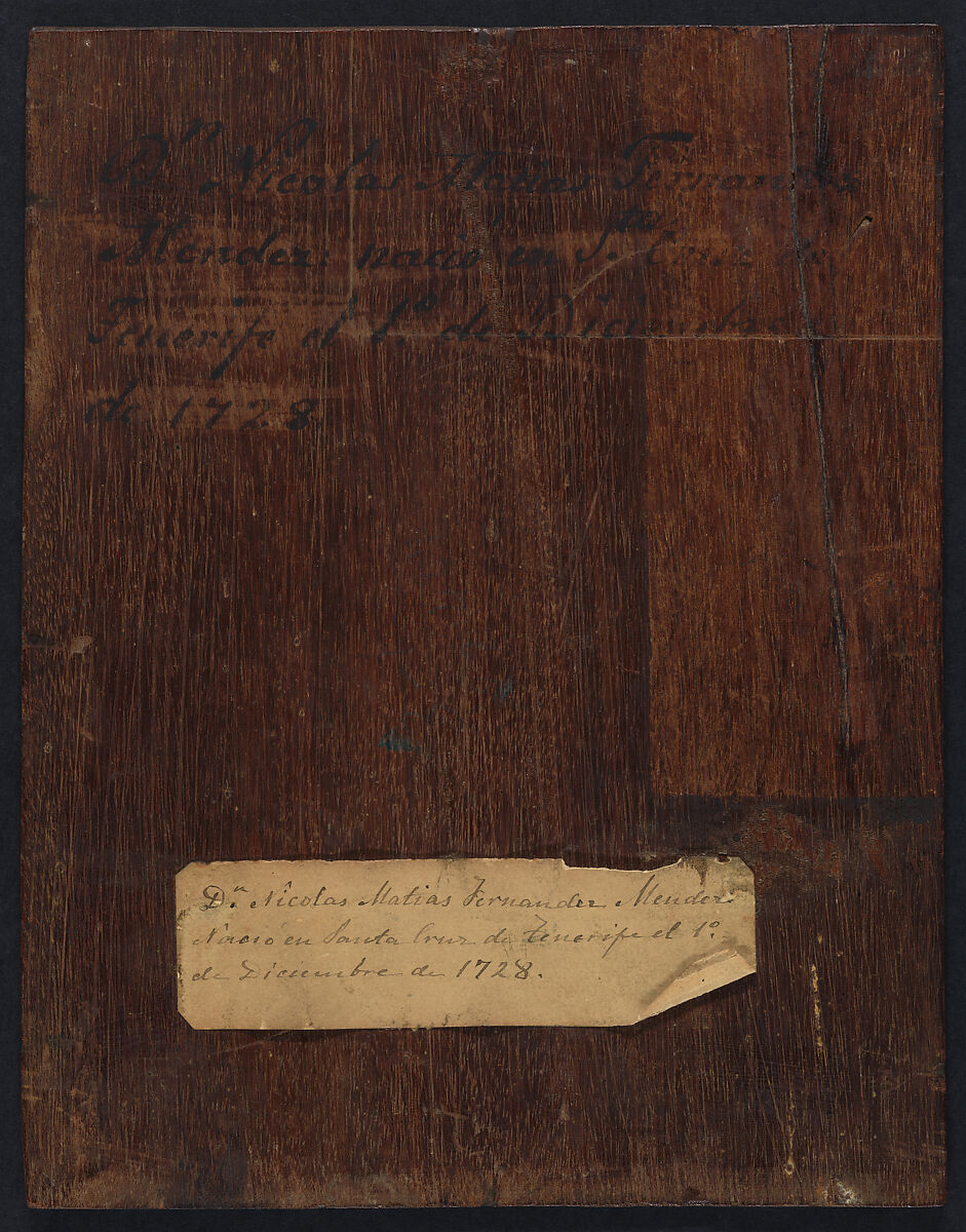 Portrait of Nicolás Matías Fernández Méndez, José Campeche (Puerto Rican, 1751–1809), Oil on wood panel