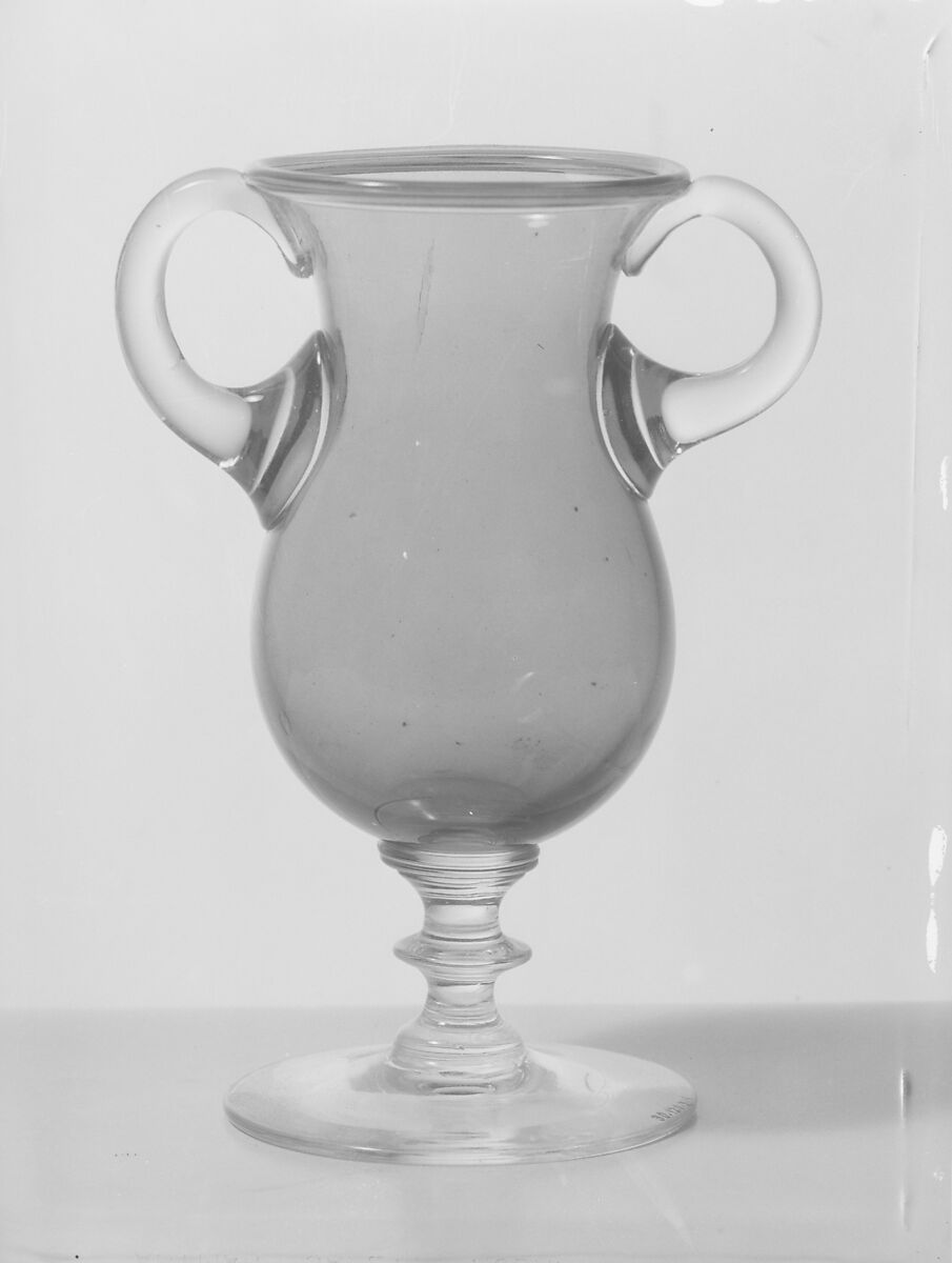 Vase, Free-blown flashed ruby glass, American 