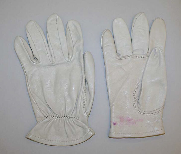 Athletic ensemble, Parachutes Incorporated, cotton
b) plastic
d—g) leather, American