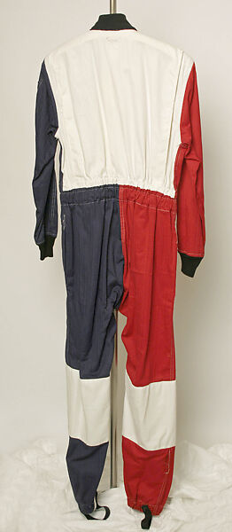 Athletic ensemble, Parachutes Incorporated, cotton
b) plastic
d—g) leather, American