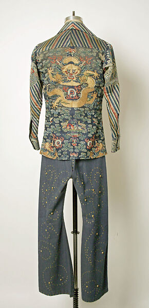 Ensemble, silk, cotton, metal, leather, plastic, American