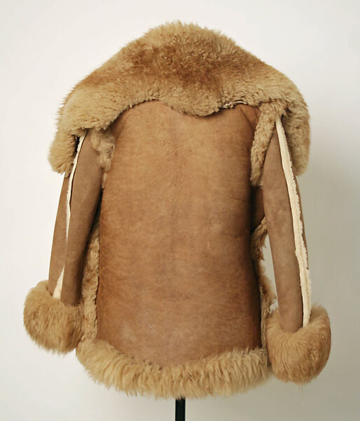 Coat, leather, fur, metal, American