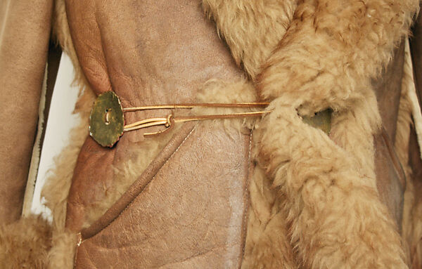 Coat, leather, fur, metal, American