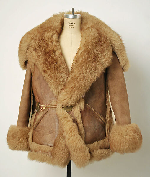 Coat, leather, fur, metal, American 