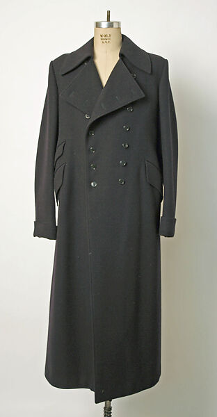 Coat, wool, probably French 