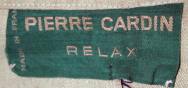 Leisure suit, Pierre Cardin (French (born Italy), San Biagio di Callalta 1922–2020 Neuilly), linen, French