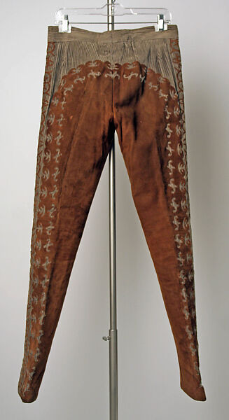 Ensemble, Turnbull &amp; Asser (British, founded 1885), (a) cotton, leather
(b) cashmere wool
(c, d) leather
(e) fur, European