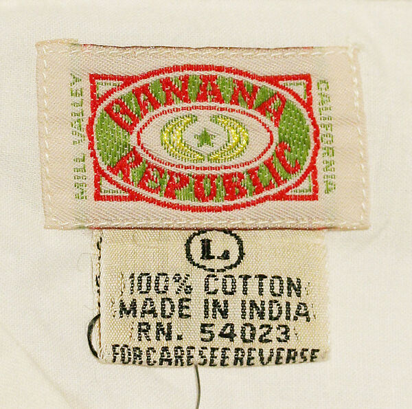 Ensemble, (b) Banana Republic (American, founded 1978), (a, b) cotton
(c, d) leather, American